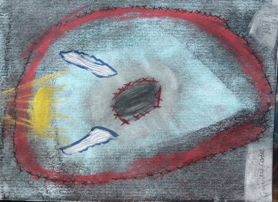 Abstract painting: Guarded Centre